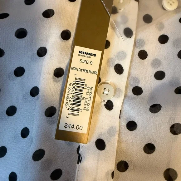 LC Lauren Conrad White Polka Dot Blouse - Picture 5 of 10